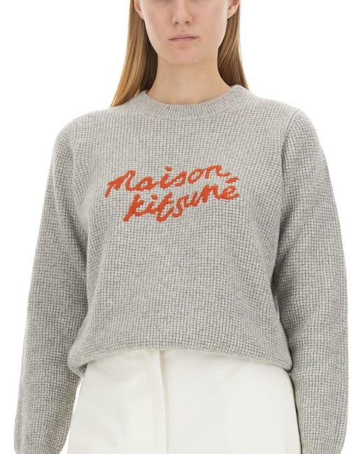Maison Kitsuné Gray Jersey With Logo