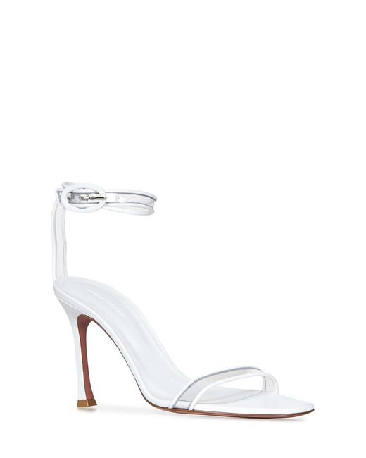 AMINA MUADDI White Kim Glass Sandal 95 Transparent Pvc And Leather Sandals