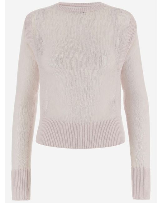 Sa Su Phi White Cashmere Crew Neck Sweater