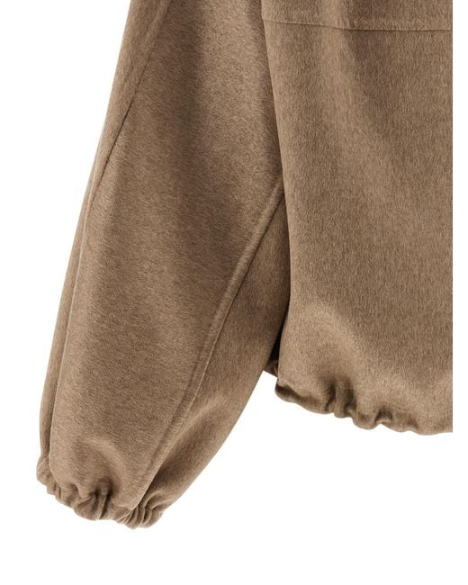 Fabiana Filippi Brown Cashmere Bomber Jacket Puffer Jackets