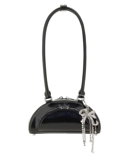 Self-Portrait White Mini Shoulder Bag Outer Cow Leather