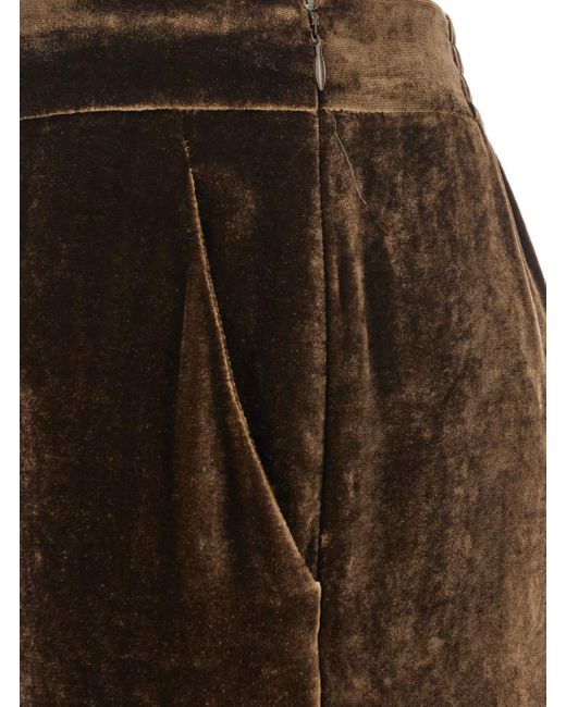 Etro Brown Pants With High Waist And Wide Leg