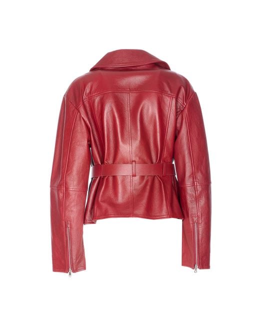 Patrizia Pepe Red Coats Leather