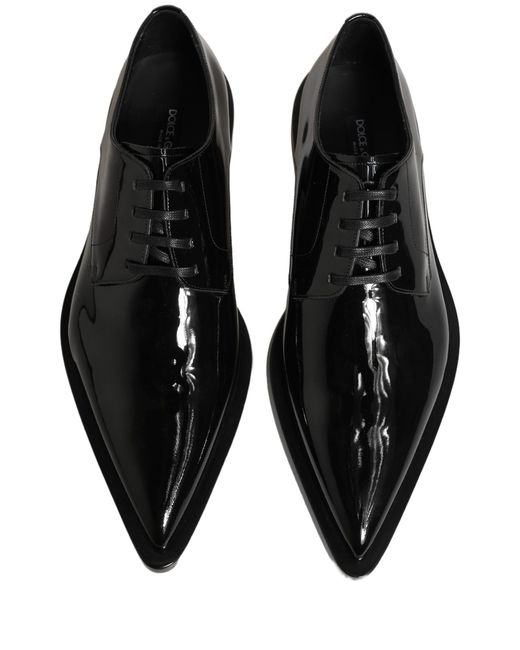 Dolce & Gabbana Black Leather Derby Dress Formal Shoes Calf for men