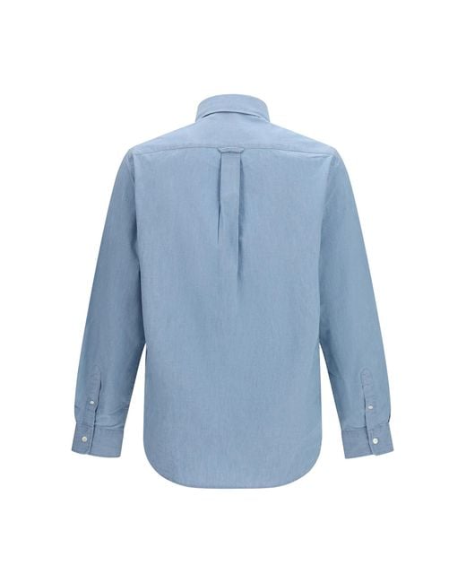 Maison Kitsuné Blue Profile Fox Shirt Cotton for men