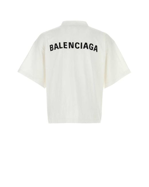 Balenciaga White Cotton T-Shirt