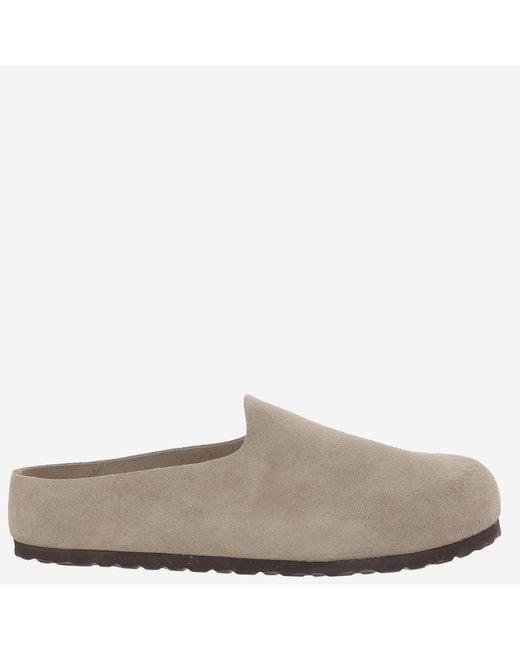 Birkenstock Natural Mules Amsterdam Suede And Rubber Sandal