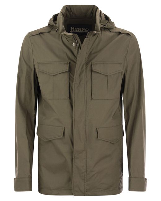Herno Green Cotton Jacket for men