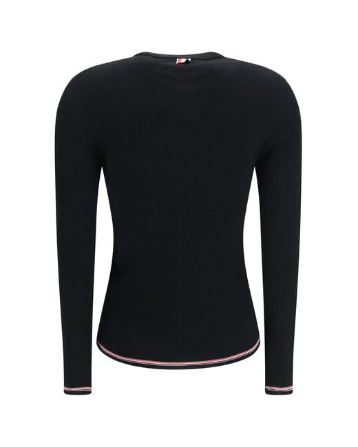 Thom Browne Blue Ribbed Merino Wool Cardigan Ovis Aries Sweater