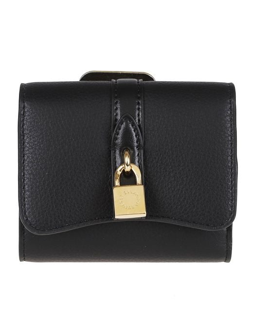 Stella McCartney Black Padlock-Detail Wallet