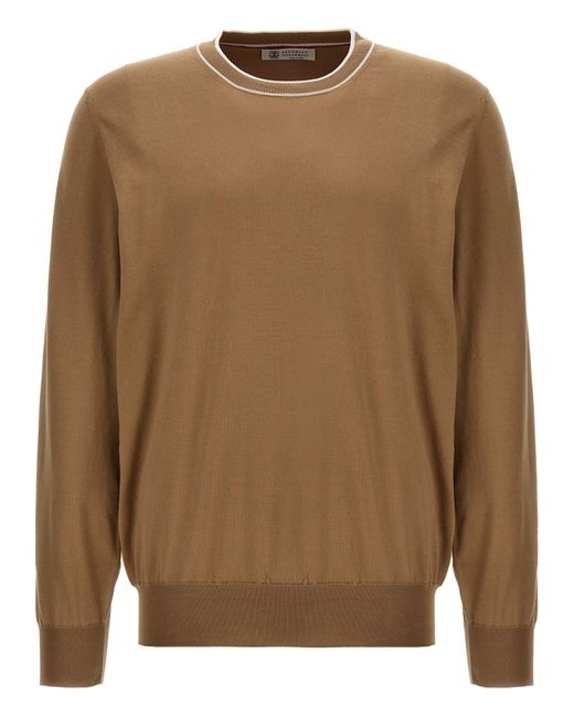 Brunello Cucinelli Brown Cotton Sweater Sweater, Cardigans for men