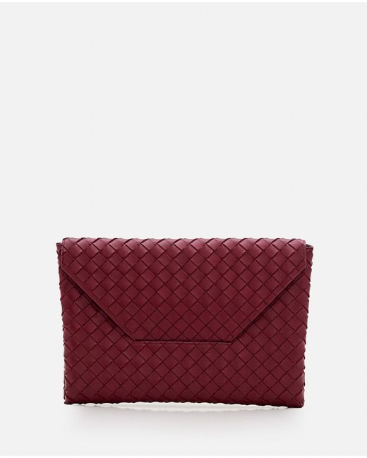 Bottega Veneta Red Origami Large Envelope Leather Bag