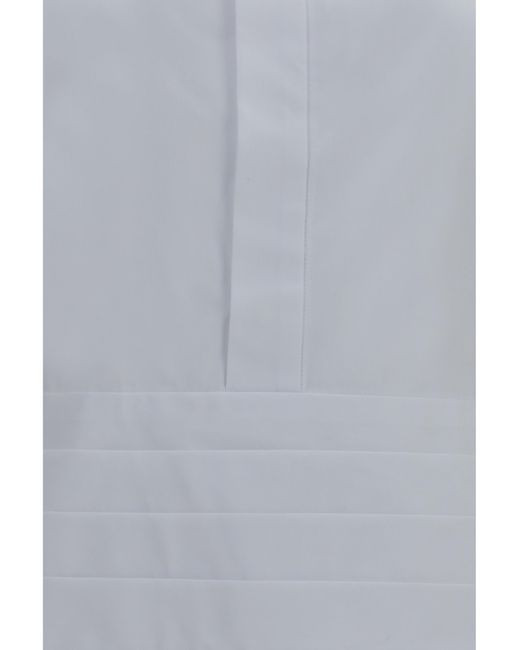 Sacai Blue Shirt Cotton Poplin With Belt
