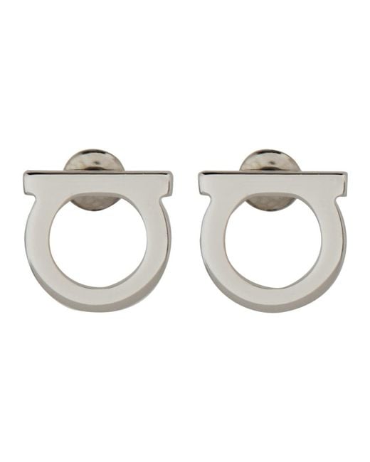 Ferragamo Metallic Earrings Gancini-Tone Brass