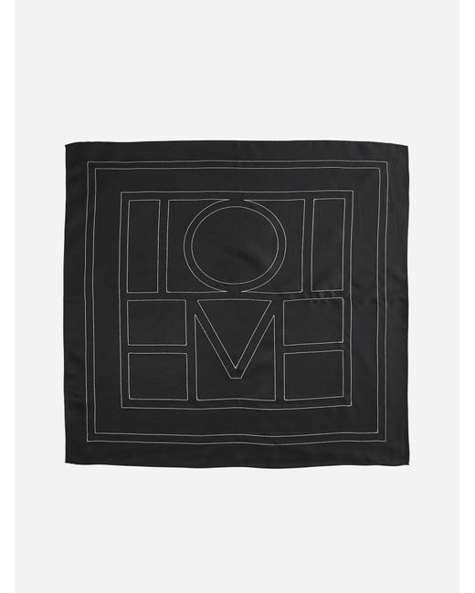 Totême  Black Logo Silk Scarf