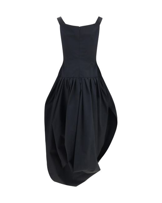 Magda Butrym Blue Off-The-Shoulder Midi Dress Polyester