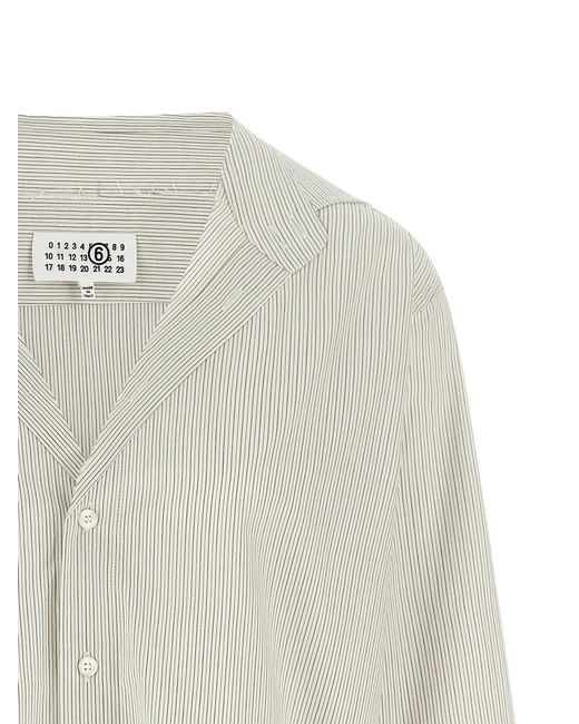 MM6 by Maison Margiela White Trompe Loeil Collar Shirt Cotton Shirt, Blouse