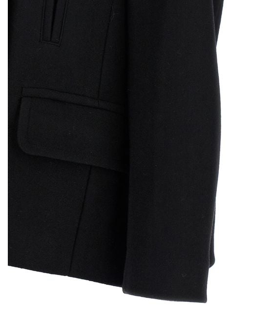 Dries Van Noten Black 'Vafel' Coat