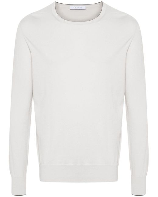 Cruciani White Light Cotton Sweater for men