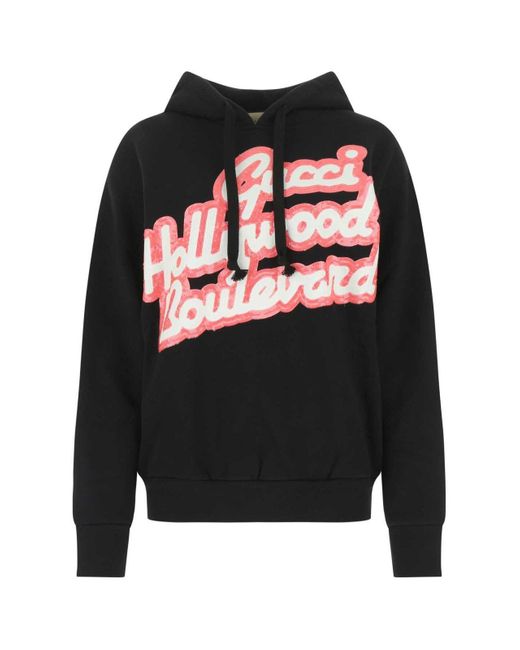 Gucci Cotton Hollywood Boulevard Hoodie in Black | Lyst