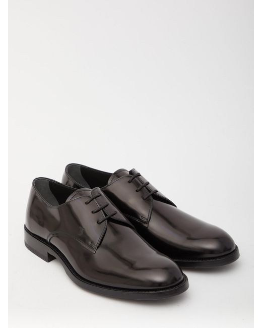 Tod's White Leather Derby Shoes for men