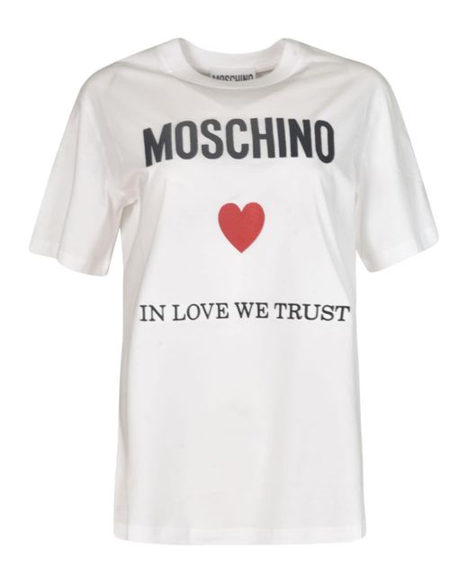 Moschino White In Love We Trust T-Shirt