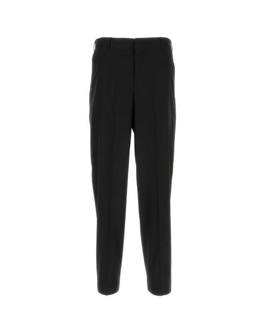 PT Torino Black Stretch Wool Blend Pant for men