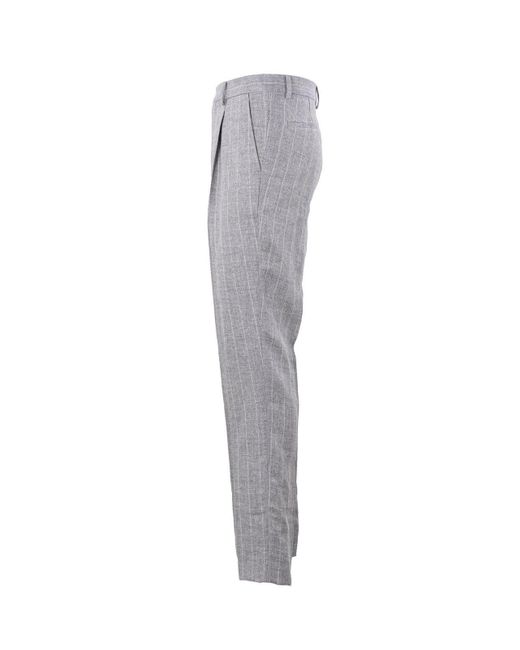 Brunello Cucinelli Pinstripe Tailored Trousers in Gray for Men | Lyst