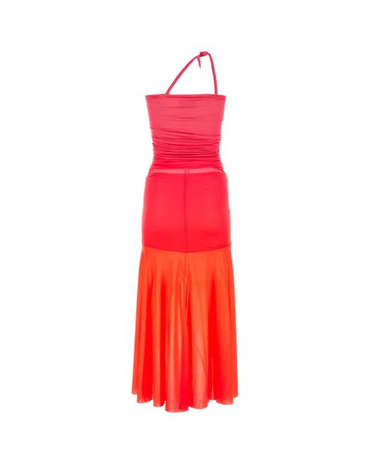 GIMAGUAS Red Two-Tone Polyester Alba Dress