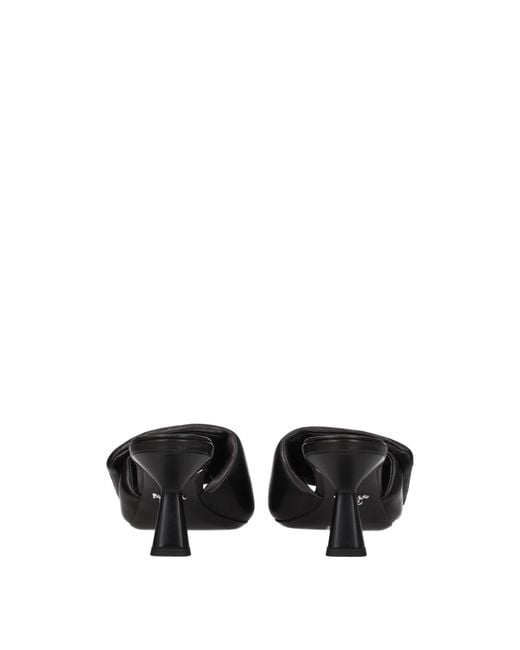 Prada Black Leather Platform Sandals