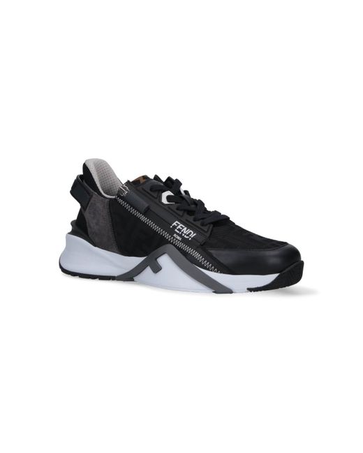 Fendi Black "Flow" Low-Top Sneakers for men