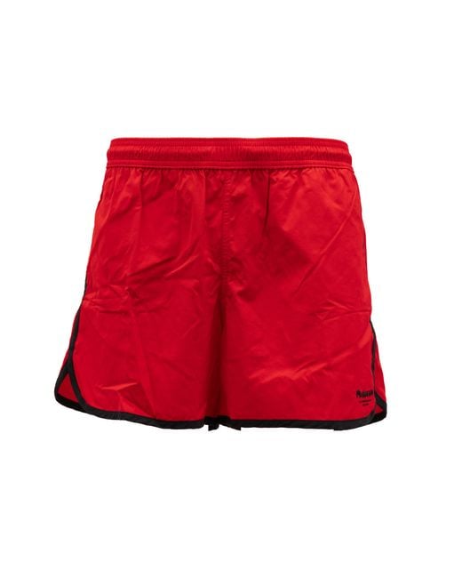McQueen Red Polyamide Swim Shorts Swimwear for men
