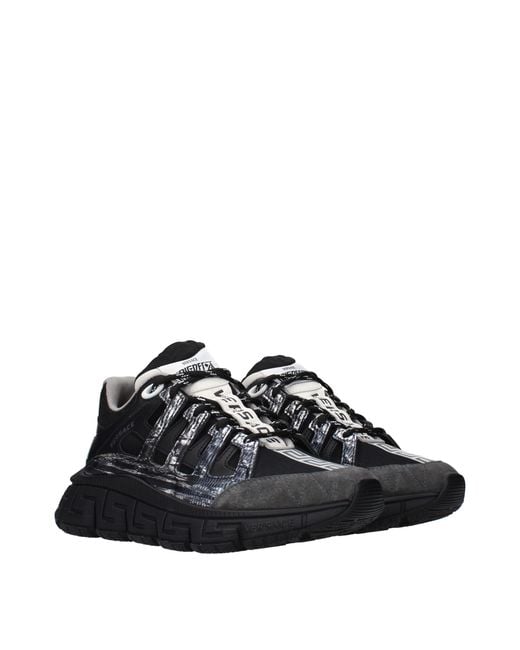 Versace Black Fabric Athletic Sneakers