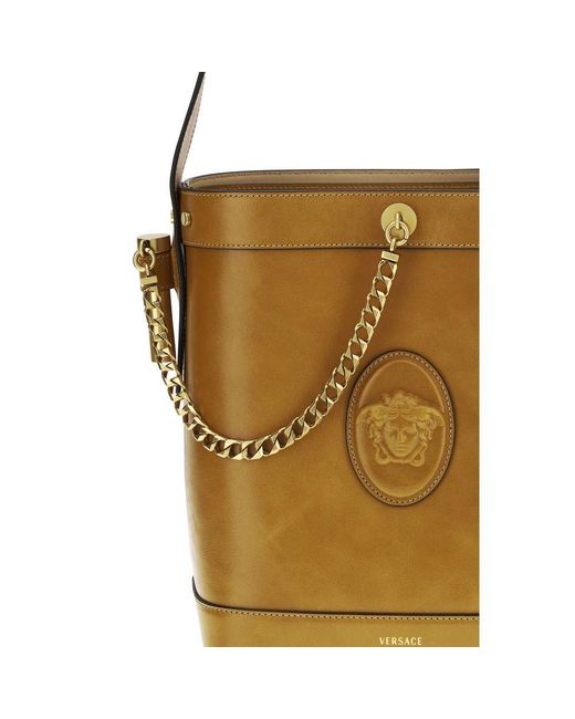 Versace Brown Calf Leather Bos Taurus Backet Bag