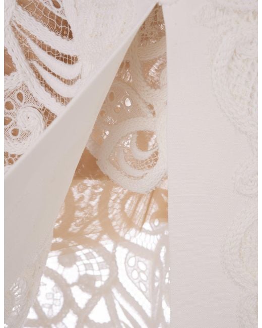 Ermanno Scervino White Embroidered Midi Skirt With Slit