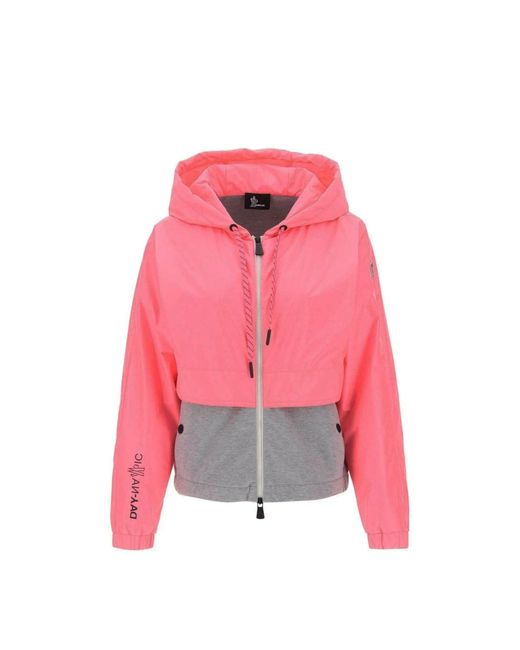 3 MONCLER GRENOBLE Pink Hoodie Jacket