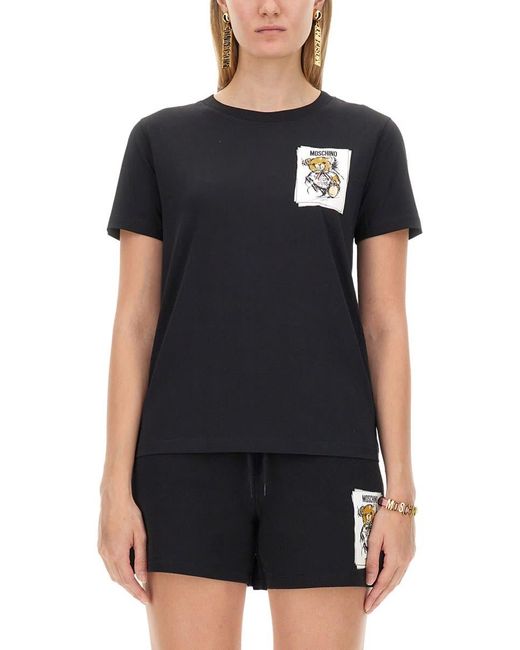 Moschino Black T-Shirt With Logo