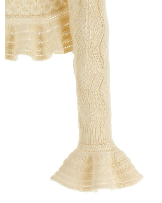 Chloé Natural Pointelle Cardigan