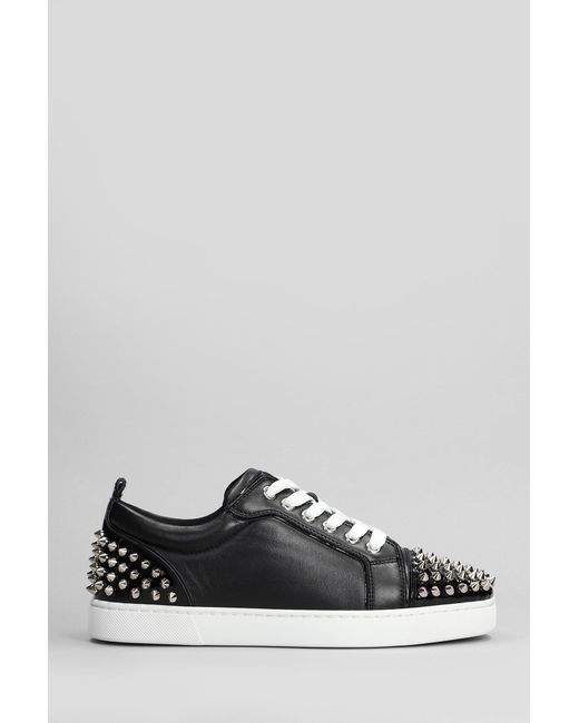 Christian Louboutin Black Louis Junior Spikes Sneakers