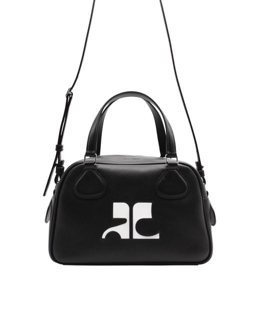 Courreges Black Lacleather Bowling Bag