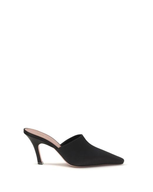 AMINA MUADDI Black Jamie Mules Sandals Silk