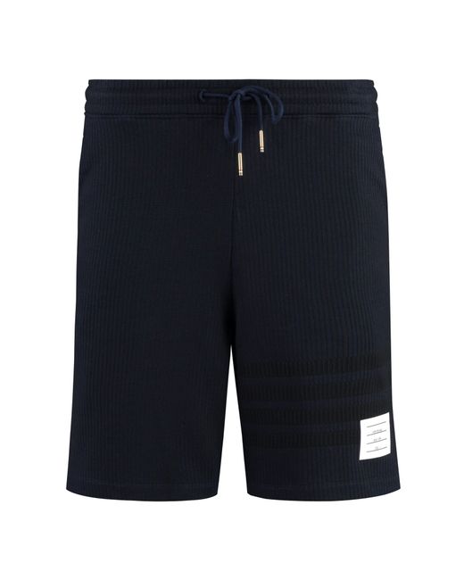 Thom Browne Blue Cotton Bermuda Shorts for men