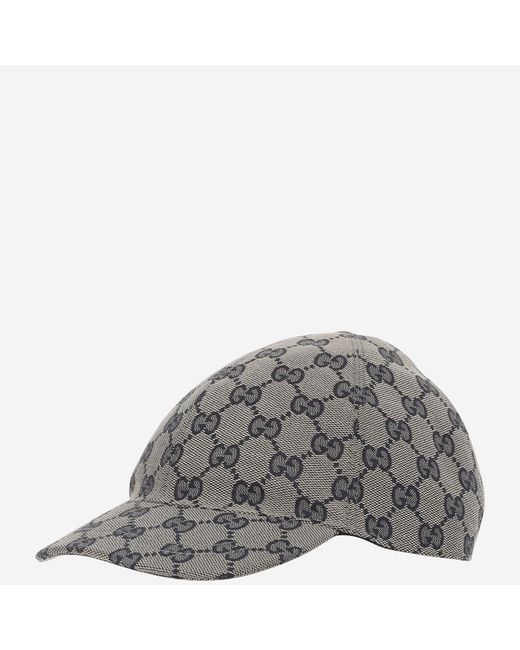 Gucci Gray Baseball Hat Gg Fabric Polyester for men