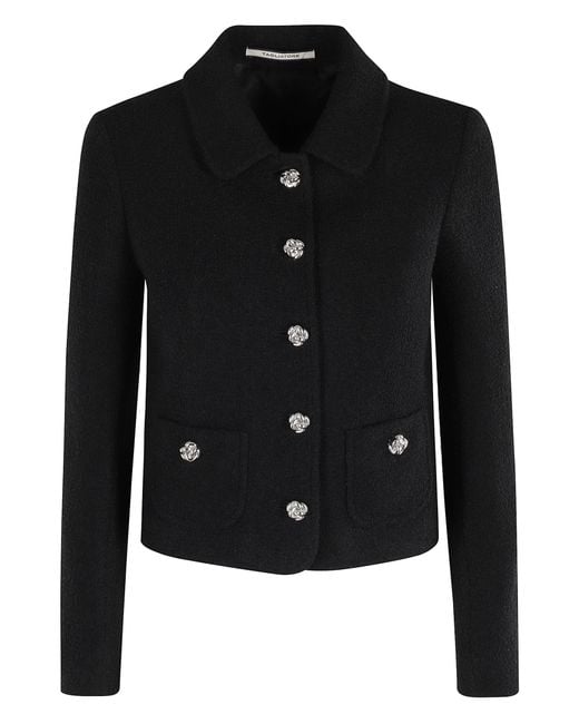 Tagliatore Women's Black Tailored Wool Jacket With Classic Collar