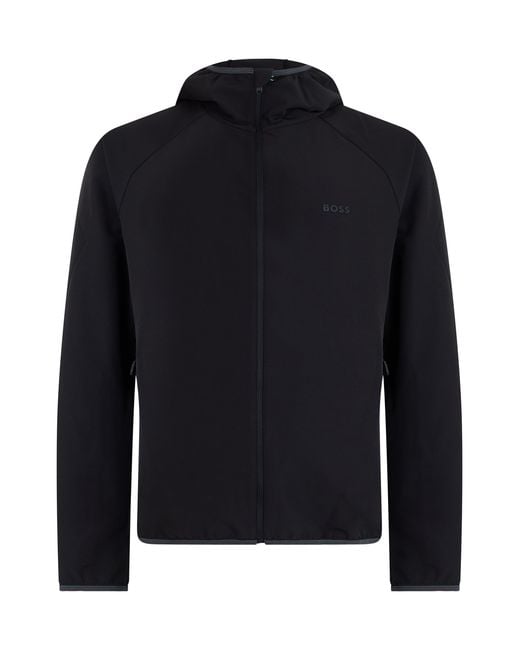 Boss Blue Waterproof Technical Jacket Polyester Raincoats for men