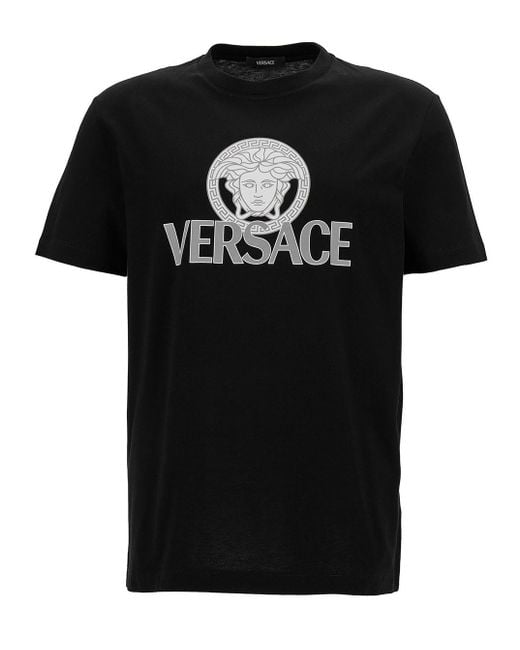 Versace Black T-Shirt With Logo for men