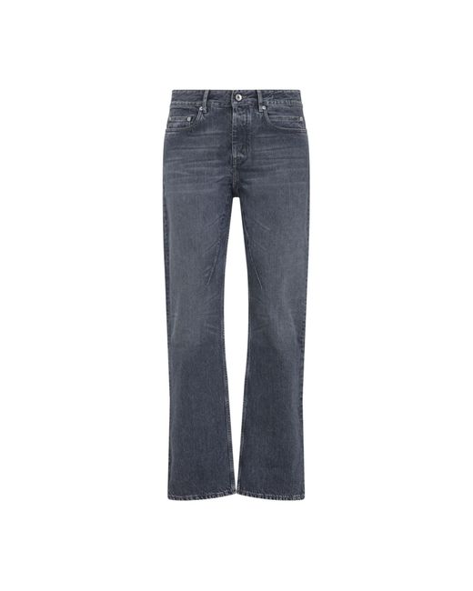 Rick Owens Blue Fog Cut Cotton Jeans for men