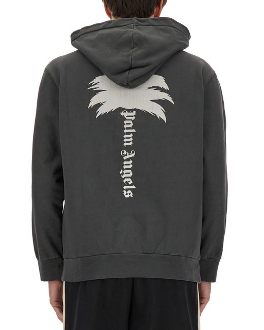 Palm Angels Gray Hoodie for men