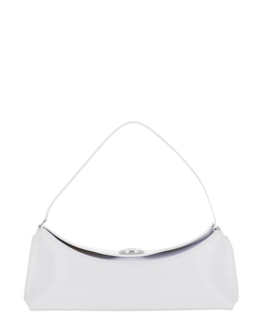Jacquemus White 'Le Calisso' Shoulder Bag With Engraved Snap Button