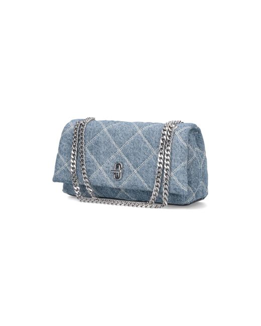 Marc Jacobs Blue The Quilted Dual Chain Denim Crossbody Bag
